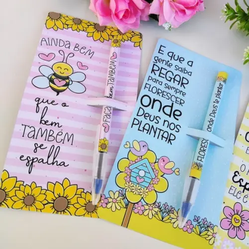 Cartão com Caneta- Mimo