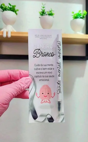 Cartão com Caneta- Janeiro Branco