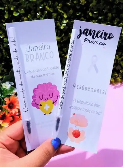 Cartão com Caneta- Janeiro Branco