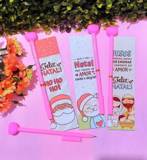 Cartão com Caneta- Natal