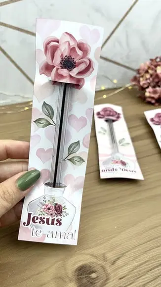 Cartão com Caneta- Mimo Mulheres