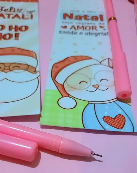 Cartão com Caneta- Natal
