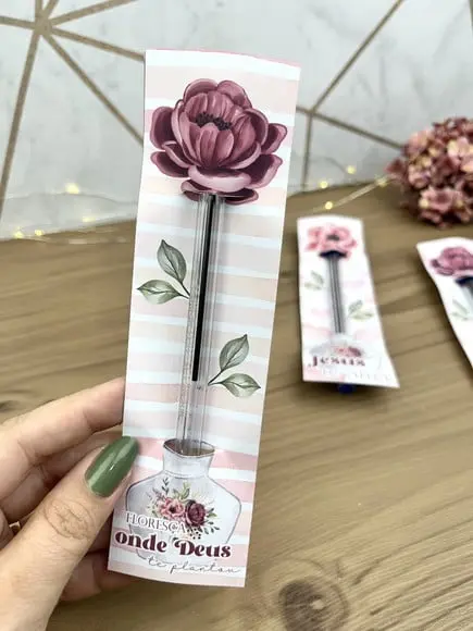 Cartão com Caneta- Mimo Mulheres