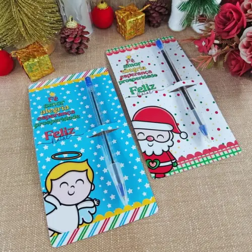 Cartão com Caneta- Natal