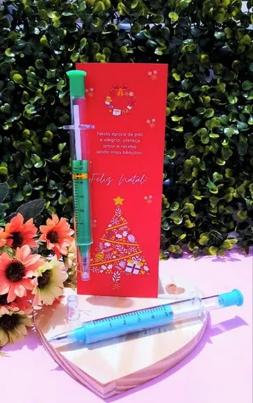 Cartão com Caneta- Natal