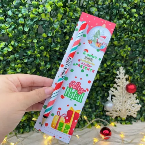 Cartão com Caneta- Natal