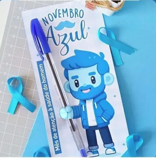 Cartão com Caneta- Novembro Azul