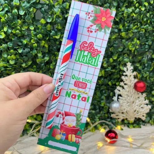 Cartão com Caneta- Natal