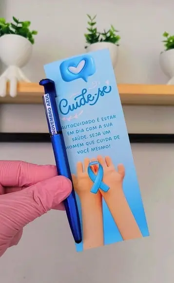 Cartão com Caneta- Novembro Azul