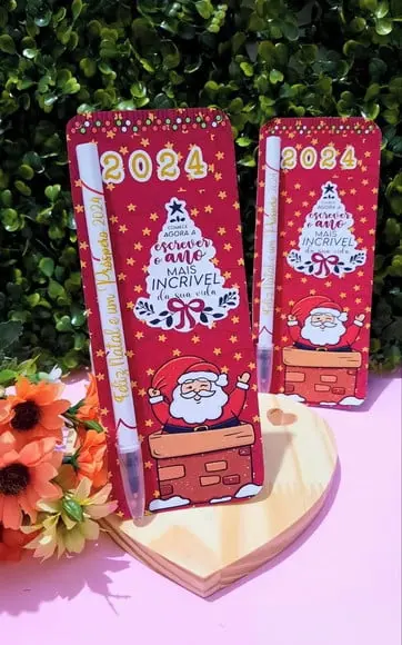 Cartão com Caneta- Natal