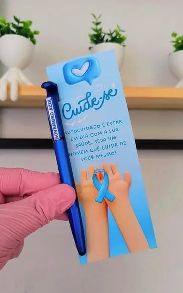 Cartão com Caneta- Novembro Azul