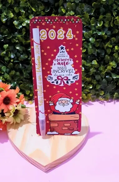 Cartão com Caneta- Natal