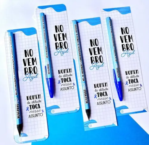 Cartão com Caneta- Novembro Azul