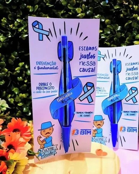 Cartão com Caneta- Novembro Azul