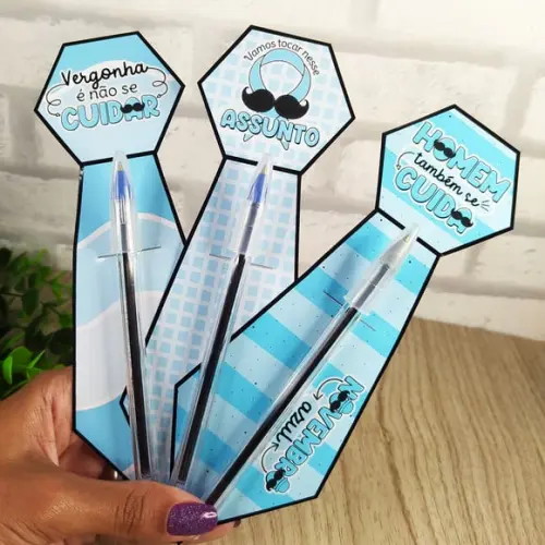 Cartão com Caneta- Novembro Azul