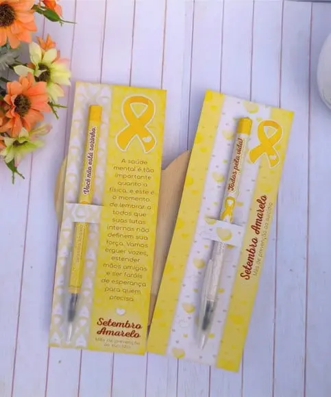 Cartão com Caneta- Setembro Amarelo
