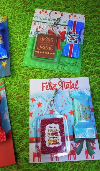 Cartão com Chaveiro e Bis- Natal