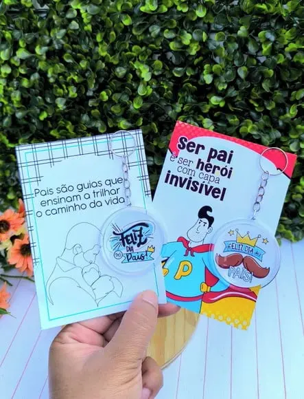 Cartão com Chaveiro- Dia dos Pais