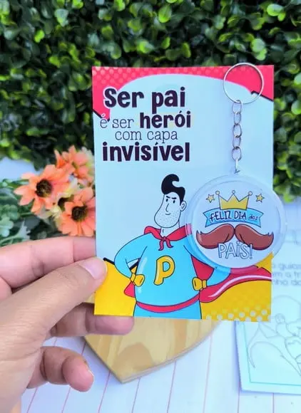 Cartão com Chaveiro- Dia dos Pais