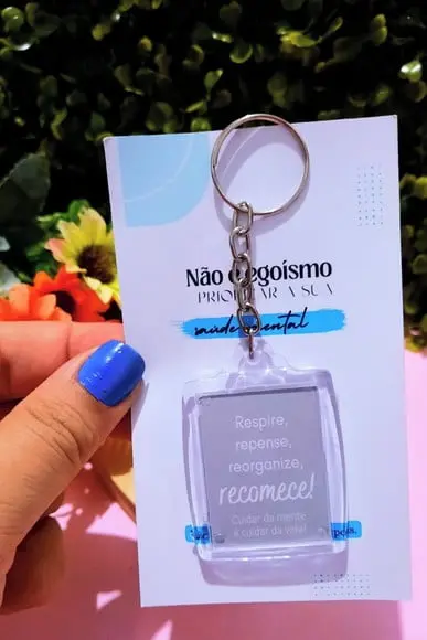 Cartão com Chaveiro- Janeiro Branco