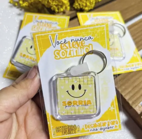 Cartão com Chaveiro- Setembro Amarelo