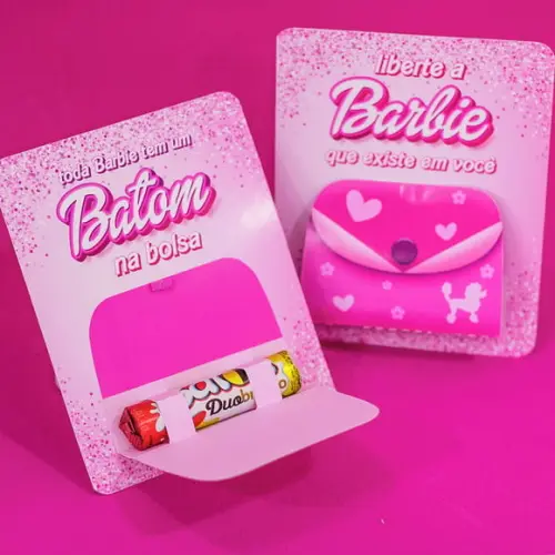 Cartão com Chocolate Baton- Barbie