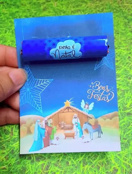 Cartão com Chocolate Baton- Natal