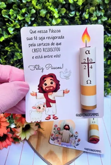 Cartão com Chocolate Baton- Páscoa