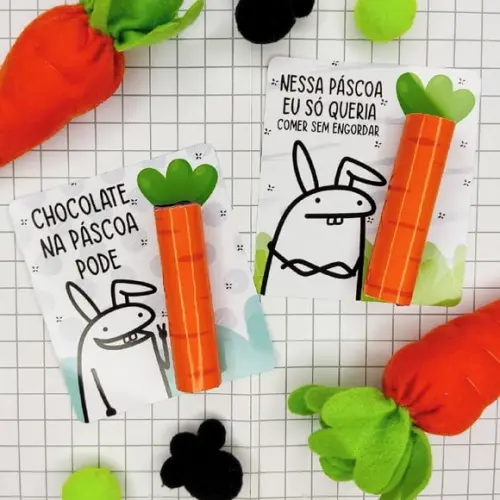 Cartão com Chocolate Baton- Páscoa Flork