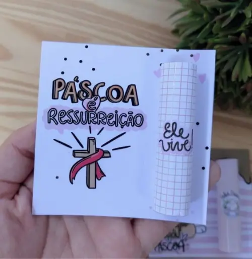 Cartão com Chocolate Baton- Páscoa