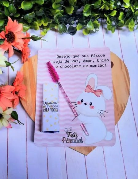 Cartão com Chocolate Bis e Escovinha- Páscoa