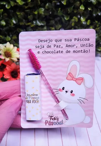 Cartão com Chocolate Bis e Escovinha- Páscoa