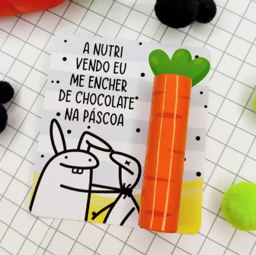 Cartão com Chocolate Baton- Páscoa Flork
