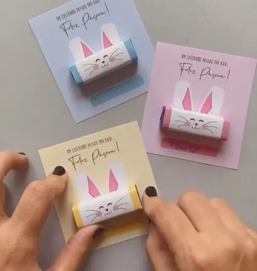 Cartão com chocolate Bis- Páscoa
