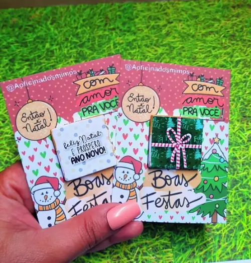 Cartão com Chocolate Cacau Show 5g- Mimo Boas Festas