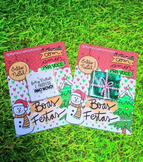 Cartão com Chocolate Cacau Show 5g- Mimo Boas Festas