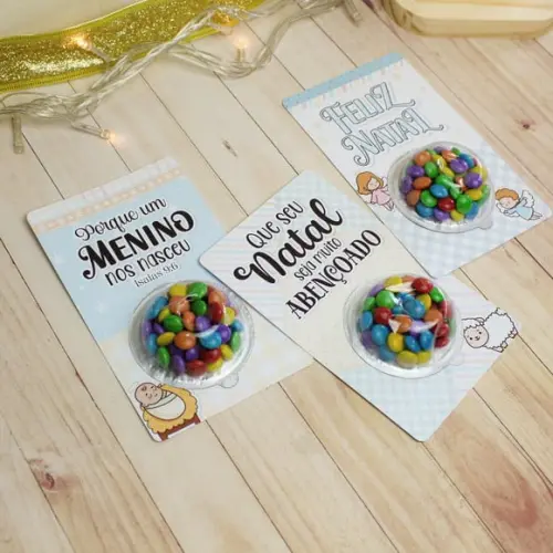 Cartão com Coloreti (chocolate)- Natal