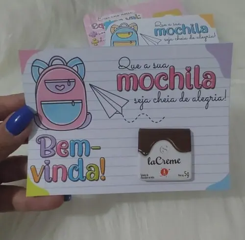 Cartão com Chocolatinho Cacau Show 5g- Volta as Aulas