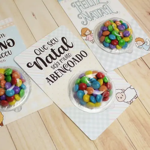 Cartão com Coloreti (chocolate)- Natal