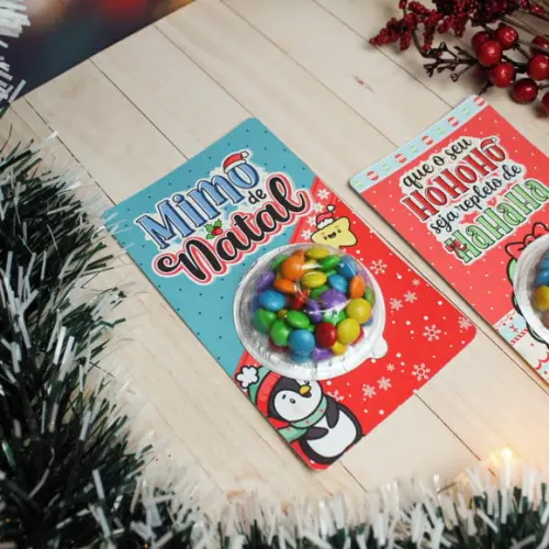 Cartão com Coloreti (chocolate)- Natal