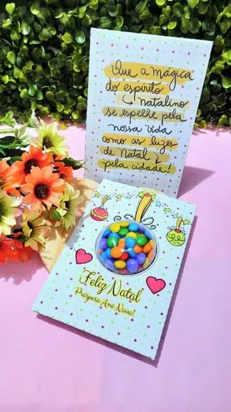 Cartão com Coloreti (chocolatinhos)- Natal