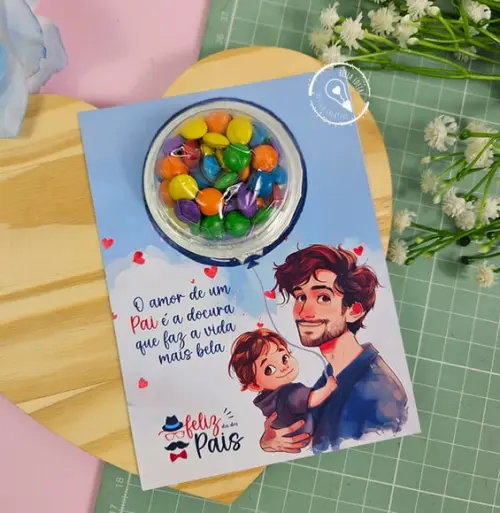 Cartão com Coloreti (chocolatinhos)- Dia dos Pais
