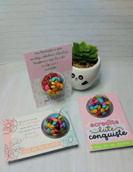 Cartão com Coloreti (docinho de Chocolate)- Dia da Mulher