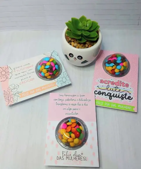 Cartão com Coloreti (docinho de Chocolate)- Dia da Mulher