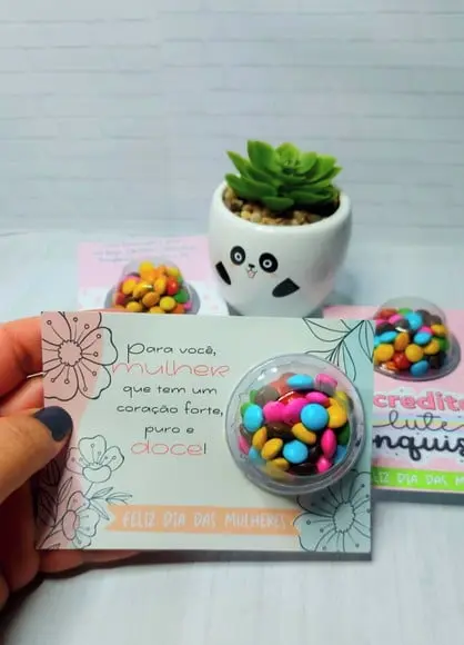 Cartão com Coloreti (docinho de Chocolate)- Dia da Mulher