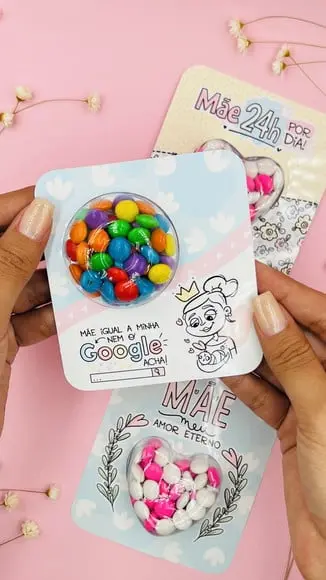 Cartão com Coloreti (docinhos)- Dia das Mães