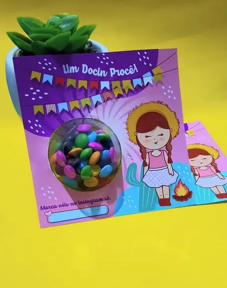 Cartão com Coloreti ou Bombom- Festa Junina