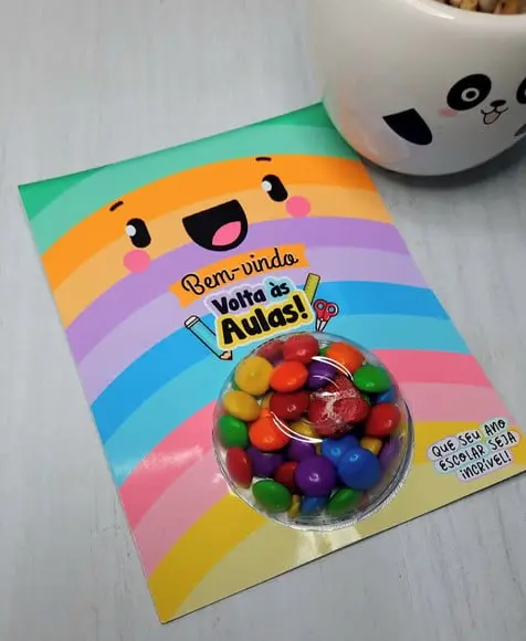 Cartão com Coloreti (docinhos)- Volta as Aulas