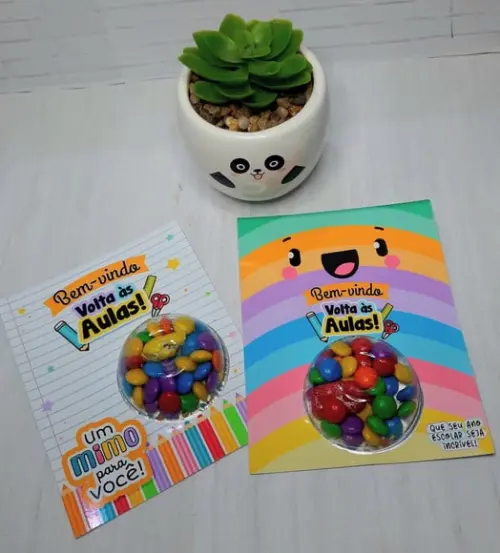 Cartão com Coloreti (docinhos)- Volta as Aulas
