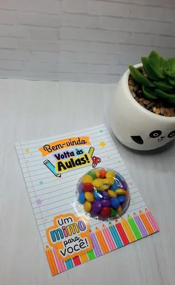 Cartão com Coloreti (docinhos)- Volta as Aulas